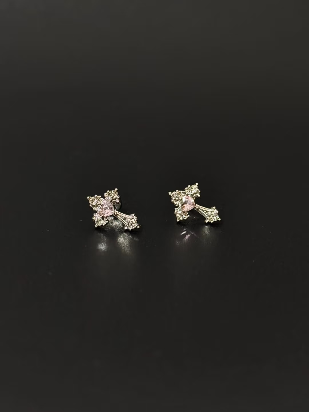「Croix rose」粉色十字|耳钉