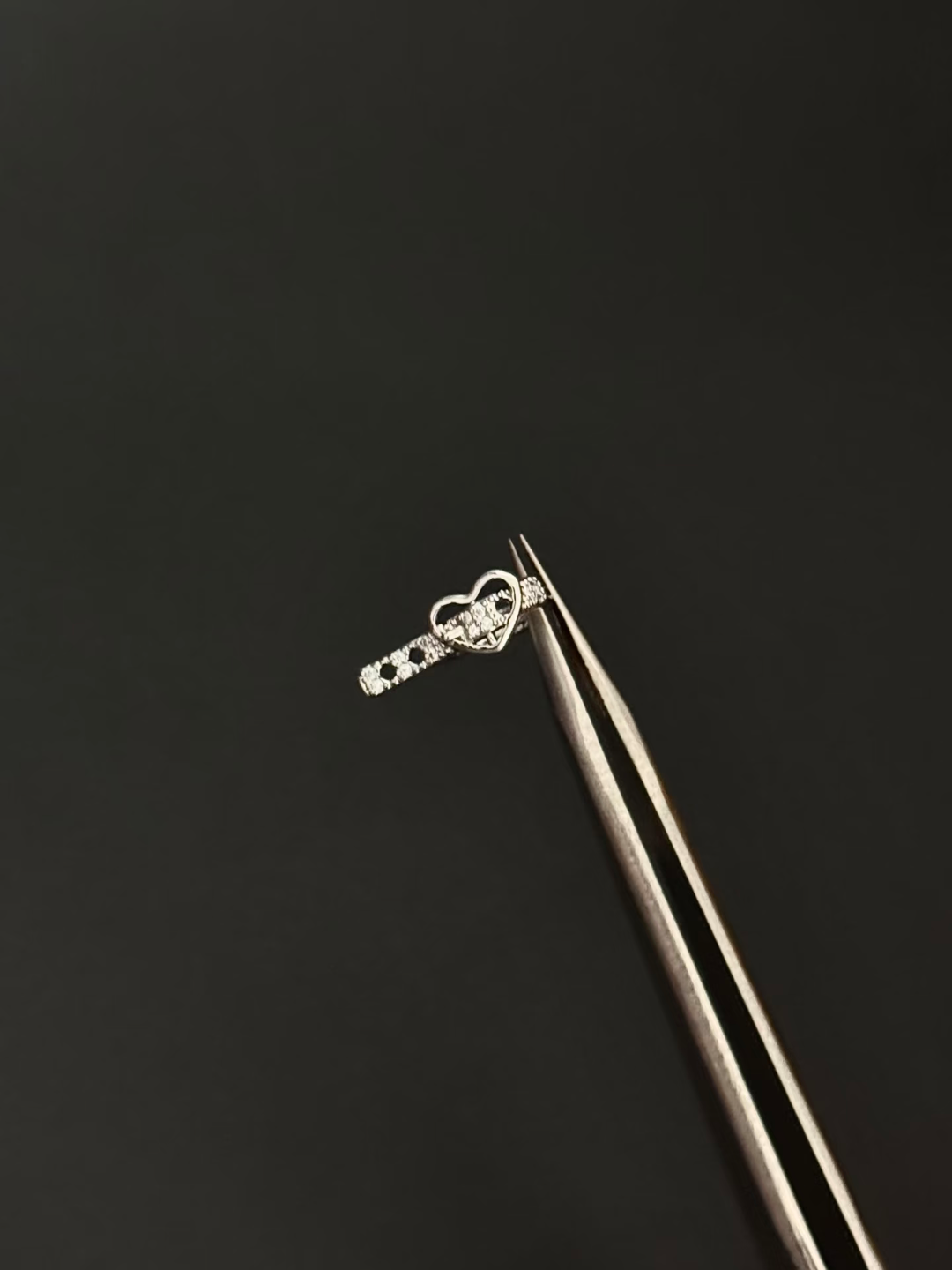 Heart - Shaped Diamond Ear Cuff