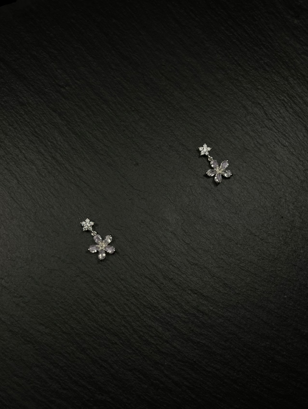 Amethyst Flower Stud Earrings