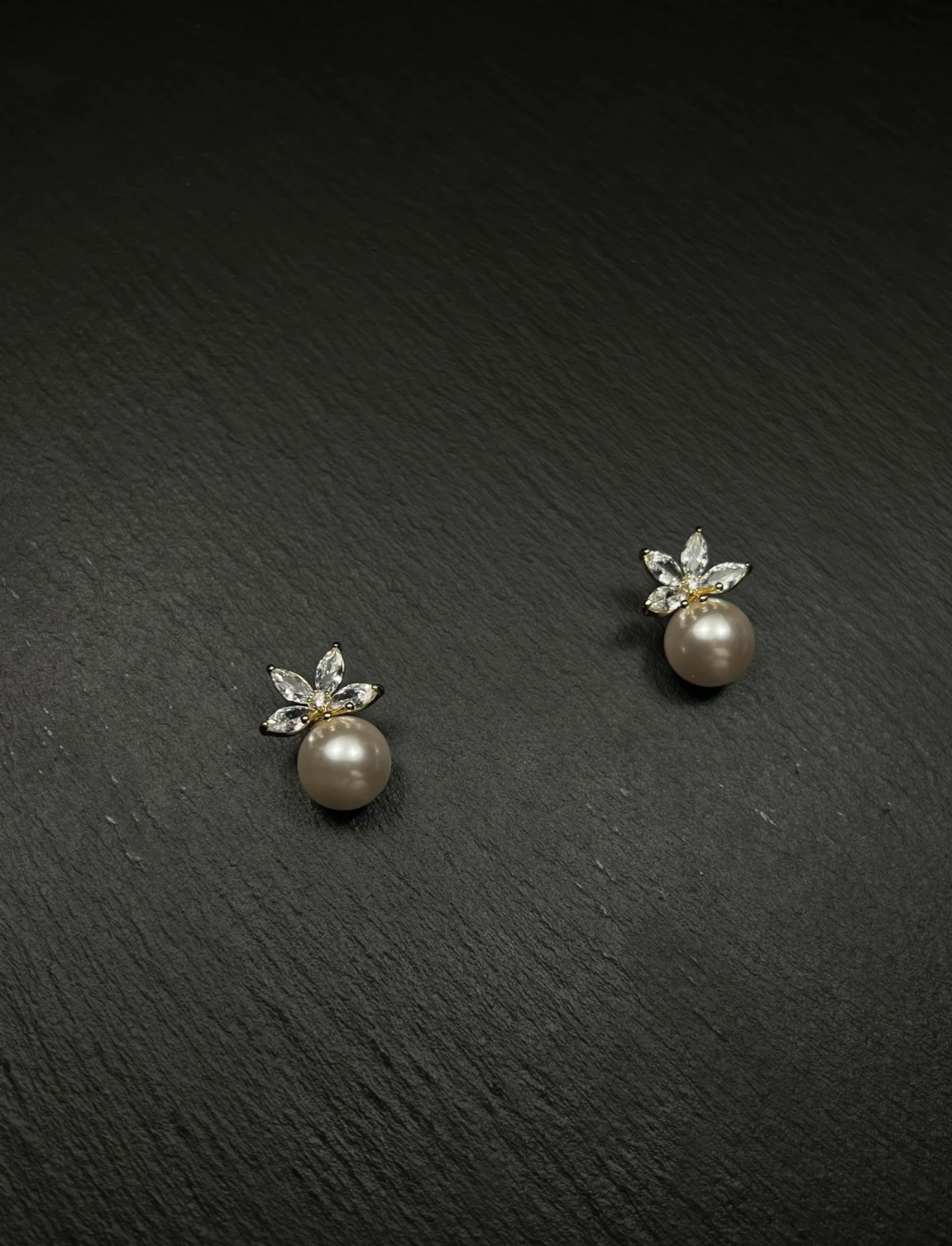 Diamond - decorated Cross Drop Earrings