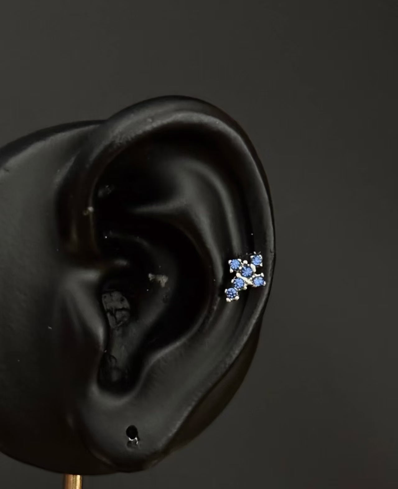 Cross」蓝色十字｜耳钉