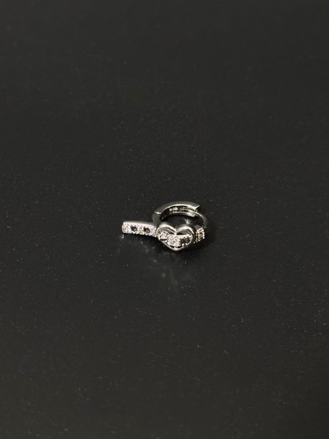 Heart - Shaped Diamond Ear Cuff