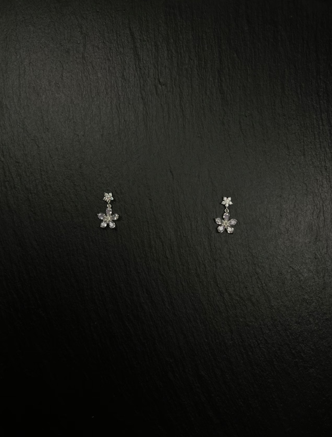 Amethyst Flower Stud Earrings