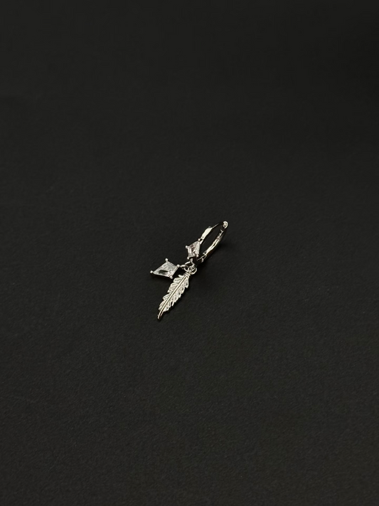 Feather & Diamond Ear Cuff