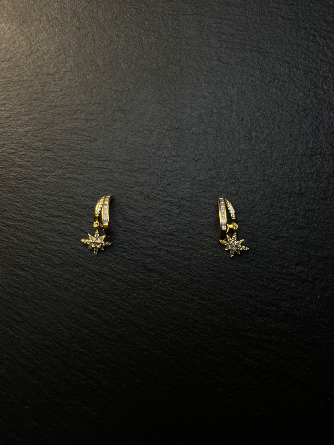 Diamond - decorated Starburst Huggie Earrings