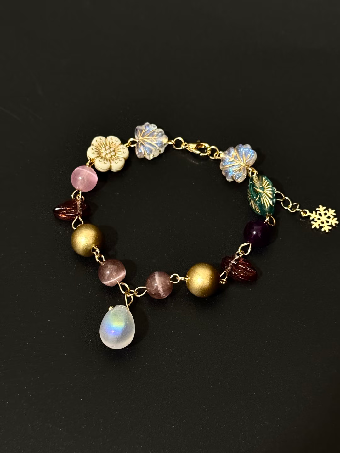 Color - bead Flower Bracelet