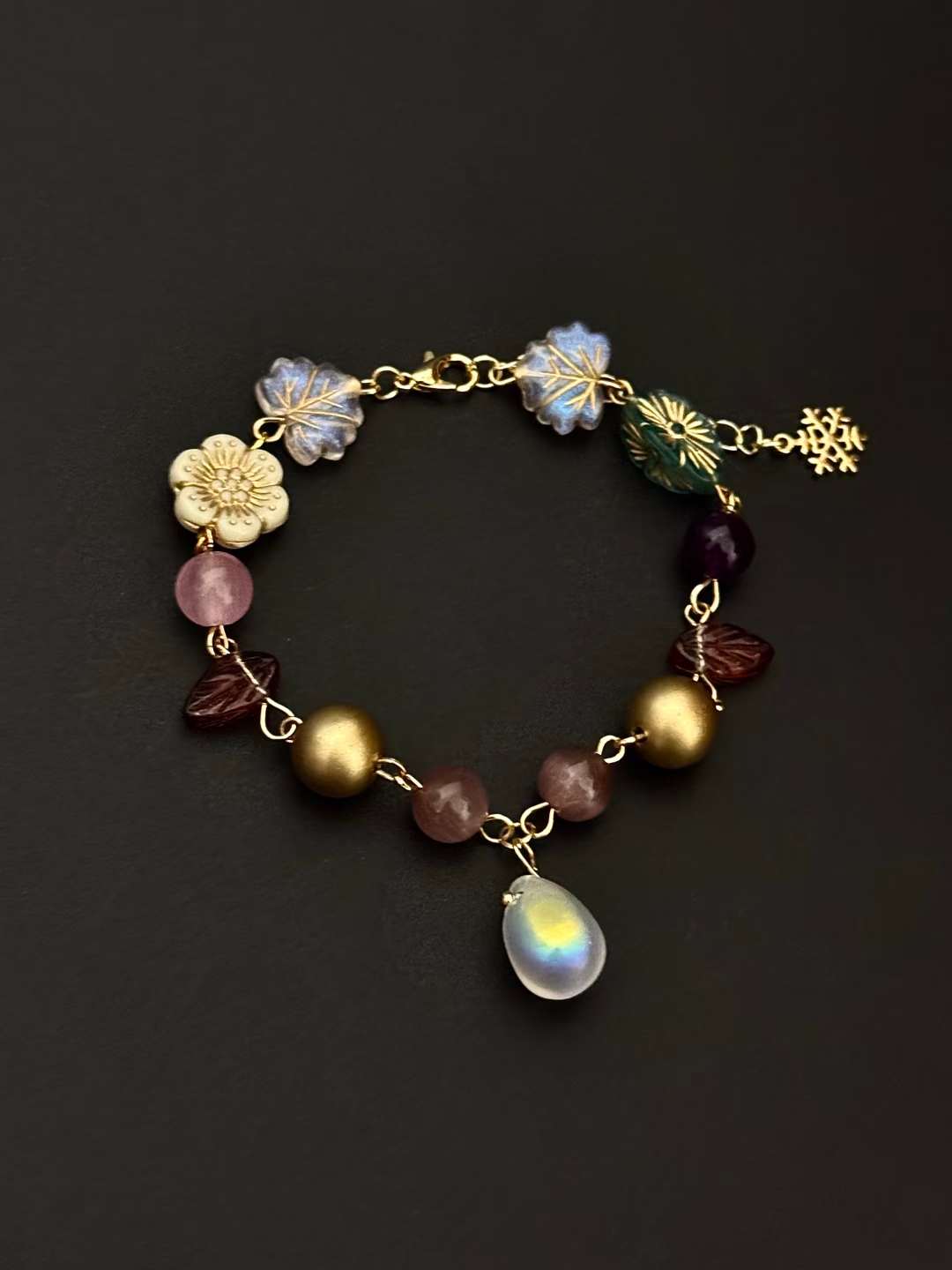 Color - bead Flower Bracelet